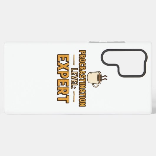 Humorous Procrastinator with Coffee Samsung Galaxy Hülle (Rückseite (Horizontal))