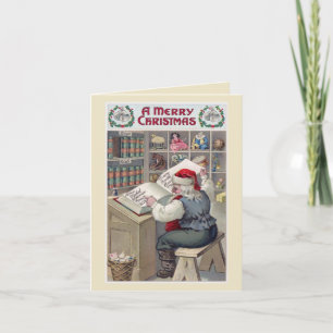 Humorous santa visits once a year feiertagskarte