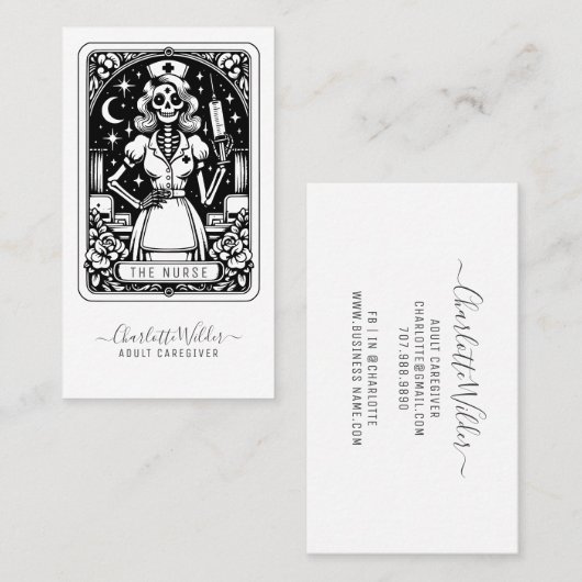 Humorous Tarot Nurse Visitenkarte (Vorne/Hinten)