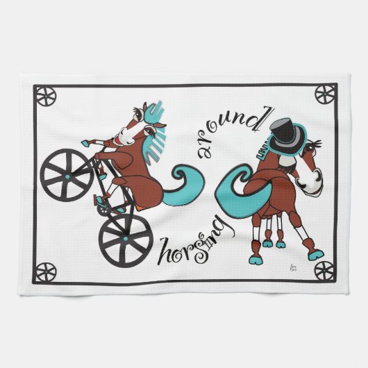 Humorpferde Geschirrtuch (Horizontal)