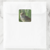 Humorroter Birthday Wish Sparrow Umschlag Aufklebe Quadratischer Aufkleber (Tasche)