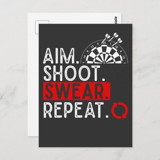 Humors Dartboard Fun Hobby Dart P Postkarte (Vorne/Hinten)