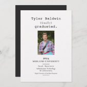 Humors Simple Foto Schwarz-weiß Ankündigung (Vorne/Hinten)