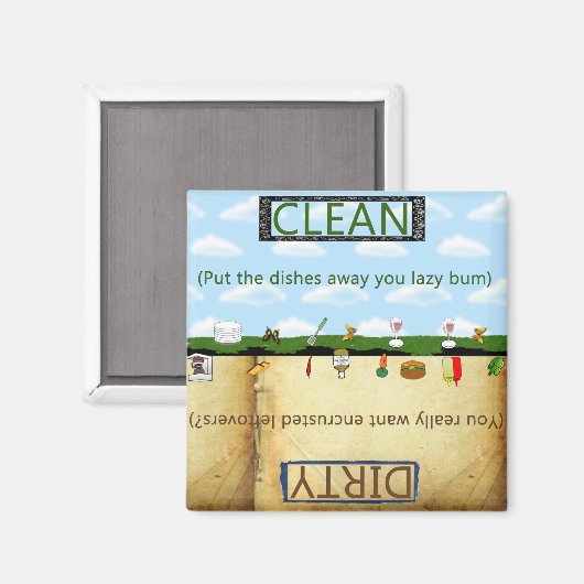 Humorus saubere Geschirrspülmaschine Magnet (Vorderseite/Rückseite)