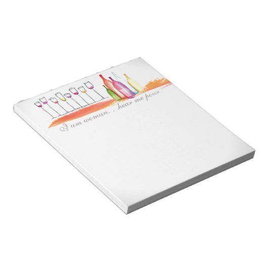 Humorvoll bin ich Frau höre, ich fühle Notepad Notizblock (angewinkelt)