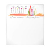 Humorvoll bin ich Frau höre, ich fühle Notepad Notizblock (Vorderseite)