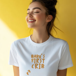 Humorvoll schwangerschaft baby fingerabdruck orang T-Shirt