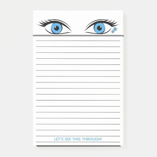 Humorvoll Steely Blue Eyes Staring Atop Lined Post-it Klebezettel (Vorderseite)