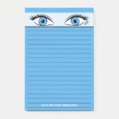 Humorvoll Steely Blue Eyes Staring Atop Lined Post-it Klebezettel (Vorderseite)