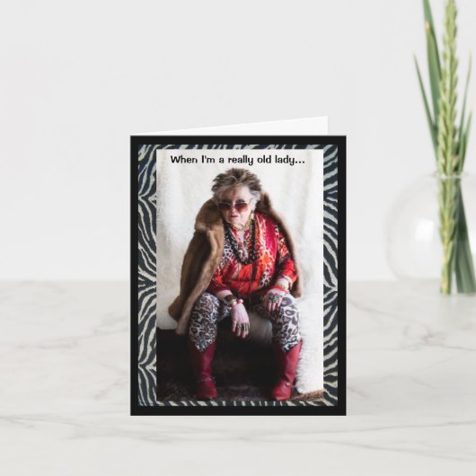 Humorvoll wachsende ältere geklappte Grußkarte Karte (Vorderseite)