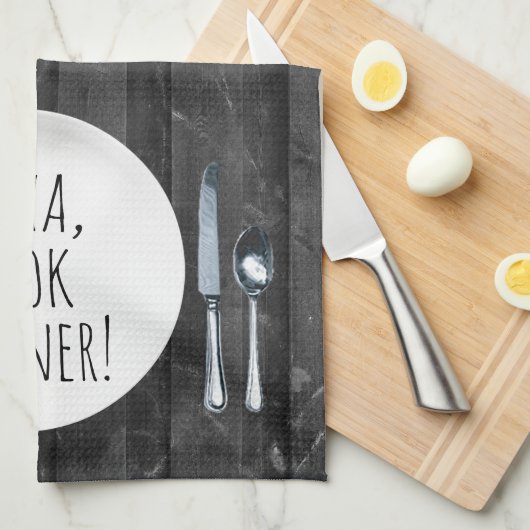 humorvolle Alexa Command zum Essen Geschirrtuch (Viertel Falte)