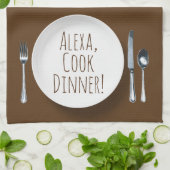 humorvolle Alexa Command zum Essen Geschirrtuch (Gefaltet)