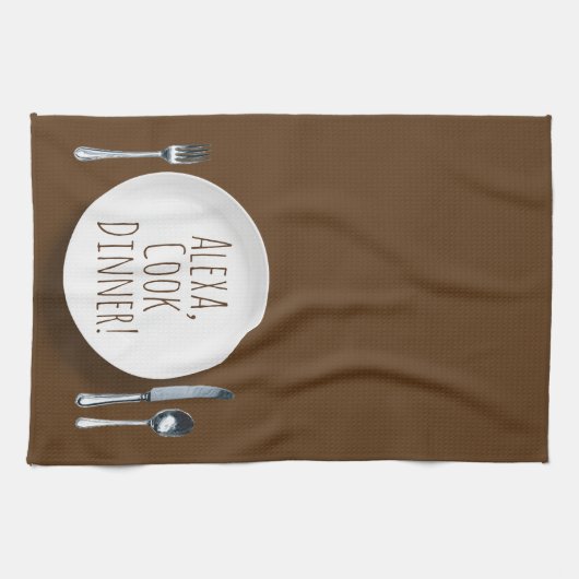 humorvolle Alexa Command zum Essen Geschirrtuch (Horizontal)
