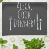 humorvolle Alexa Command zum Essen Geschirrtuch (Gefaltet)