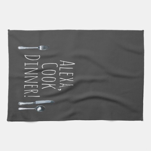 humorvolle Alexa Command zum Essen Geschirrtuch (Horizontal)