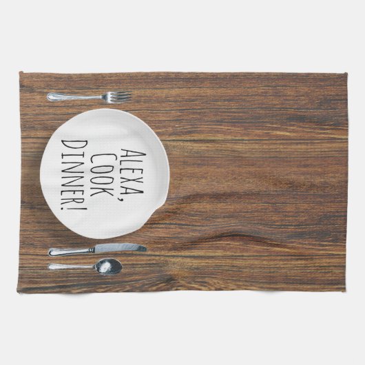 humorvolle Alexa Command zum Essen Geschirrtuch (Horizontal)
