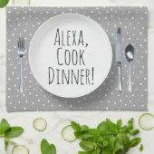 humorvolle Alexa Command zum Essen Geschirrtuch (Gefaltet)