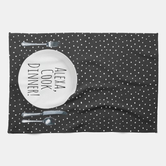 humorvolle Alexa Command zum Essen Geschirrtuch (Horizontal)