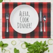 humorvolle Alexa Command zum Essen Geschirrtuch (Gefaltet)