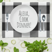 humorvolle Alexa Command zum Essen Geschirrtuch (Gefaltet)