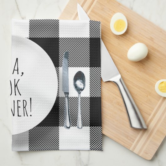 humorvolle Alexa Command zum Essen Geschirrtuch (Viertel Falte)