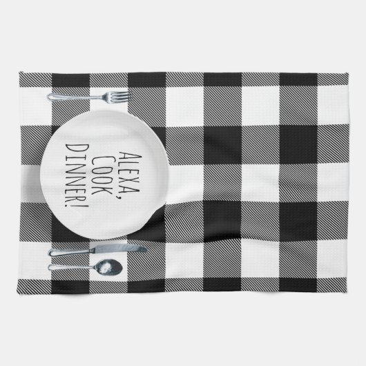 humorvolle Alexa Command zum Essen Geschirrtuch (Horizontal)