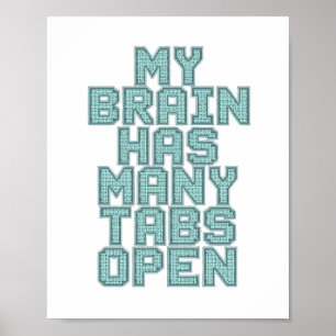 Humorvolle Angst- und Grübel-Spruch Poster
