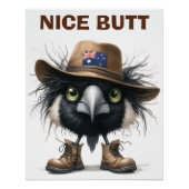 Humorvolle australische Magpie-Neutral-Erdtoilette Poster (Vorderseite)