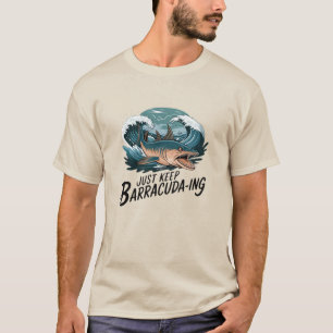 Humorvolle Barracuda Kunst für Seefans T-Shirt