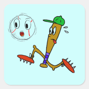 Humorvolle Baseball-T - Shirts und Geschenke Quadratischer Aufkleber