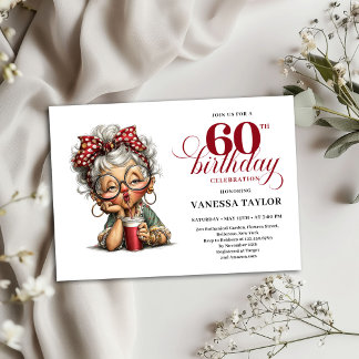 Humorvolle Einladung zum 60. Geburtstag Alte Dame