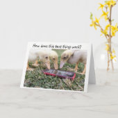 Humorvolle Ente simsen Gruß-Karte Karte (Gelbe Blume)