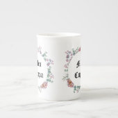 Humorvolle florale katholische Mea Cuppa Porzellantasse (Vorderseite)