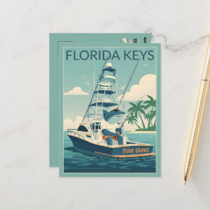 Humorvolle Florida Keys WPA-Kunst-Postkarte Postkarte