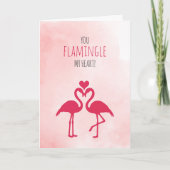Humorvolle Funny Valentine's Day Card Rosa Flaming Dankeskarte (Vorderseite)