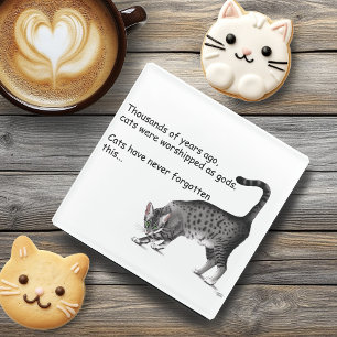Humorvolle Graue Whimsical Katze Egyptian Mau Glasuntersetzer