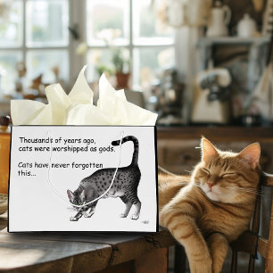 Humorvolle Graue Whimsical Katze Egyptian Mau Große Geschenktüte