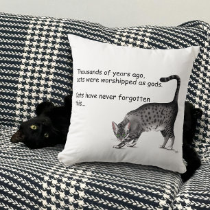 Humorvolle Graue Whimsical Katze Egyptian Mau Kissen