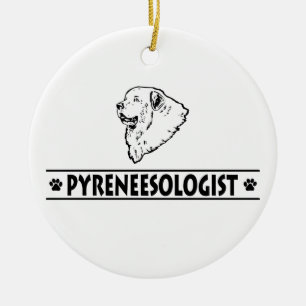 Humorvolle große Pyrenäen Keramikornament
