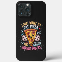 Humorvolle Halloween Sprichwort Pizza und Horror M