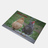 Humorvolle Huhn-Fußmatte Fußmatte (Schrägansicht)