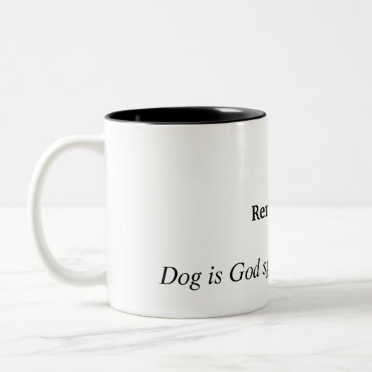 Humorvolle HundeTasse Zweifarbige Tasse (Links)