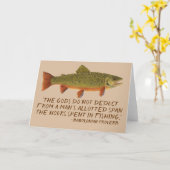 Humorvolle Karte mit einer Bachforelle (Gelbe Blume)