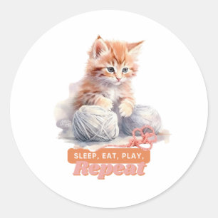 Humorvolle Kittengeschenke für Katzen-Vater Runder Aufkleber