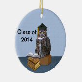 Humorvolle Klasse von Abschluss-Eule 2014 Keramik Ornament (Rechts)