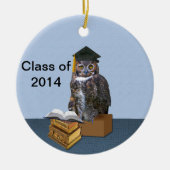 Humorvolle Klasse von Abschluss-Eule 2014 Keramik Ornament (Vorne)