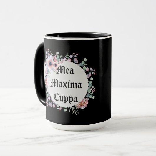 Humorvolle lateinische Katholischermea-Maxima Tasse (Vorderseite Links)