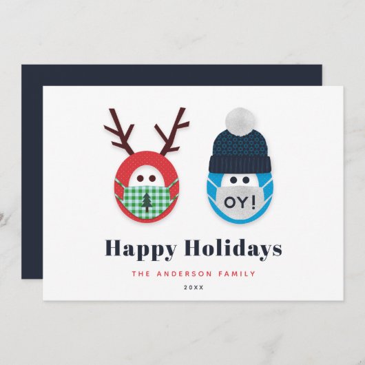 Humorvolle Maskierte Weihnachten und Hanukkah Holi (Vorne/Hinten)