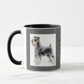 Humorvolle Minischnauzer-u. Kaffee-Liebhaber-Tasse Tasse (Links)