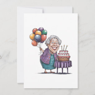 Humorvolle Nana-Geburtstagsfeier-Ballon-Art Einladung